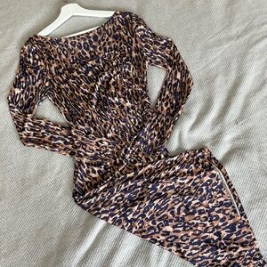 NWT LK Bennett Ruched Side Stretchy Silk Blend TWO-WAY Dress US 8